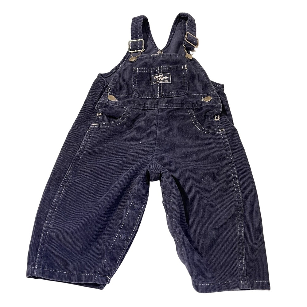 Vintage 90's Baby B'gosh/ Osh Kosh Corduroy Blue  Navy Overalls Size 12‎ Months
